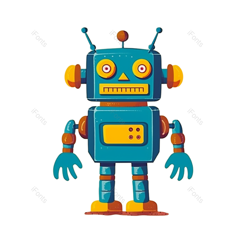 卡通图片,儿童元素,人工智能PNG,机器人免抠素材